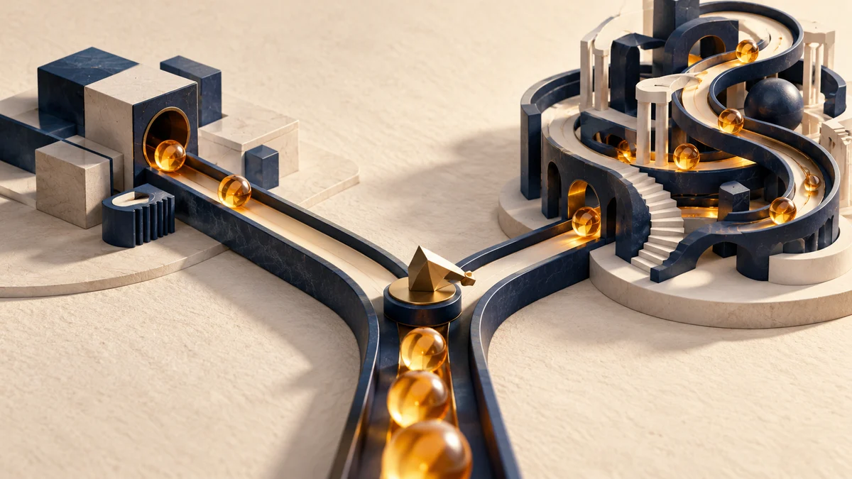 A precise routing switch directing requests between two processing paths
